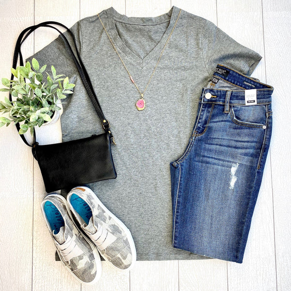 IN STOCK Olivia Tee - Charcoal FINAL SALE