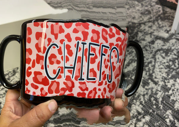 Chiefs & Panthers leopard wrap spirit mug