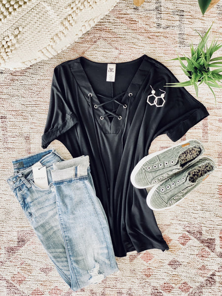 OUTLET - The Eyes Have It Top In Black - Large