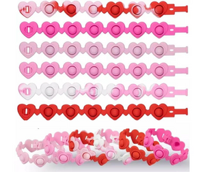 Valentine pop it bracelets