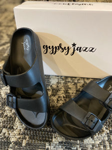 Very G gypsy jazz Mamma Mia black slip on sandal