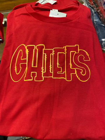 Red Chiefs gold letter tee