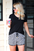 Kamryn White Leopard Drawstring Everyday shorts