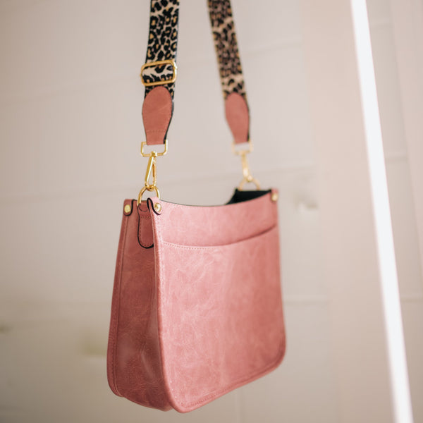 PINK CAITLYN FAUX LEATHER CROSSBODY BAG