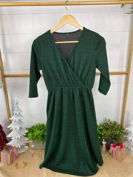 IN STOCK Taylor Dress - Hunter Green Sparkle